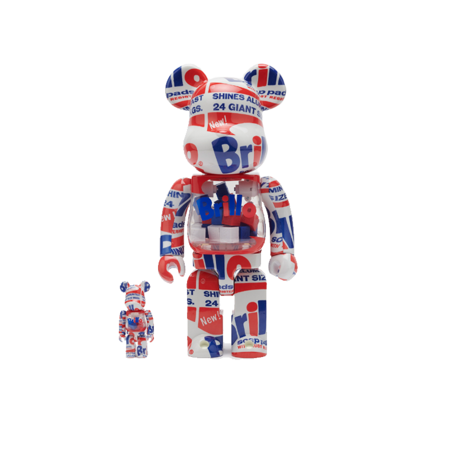 Bearbrick x Andy Warhol Brillo (2022) 100% & 400% Set