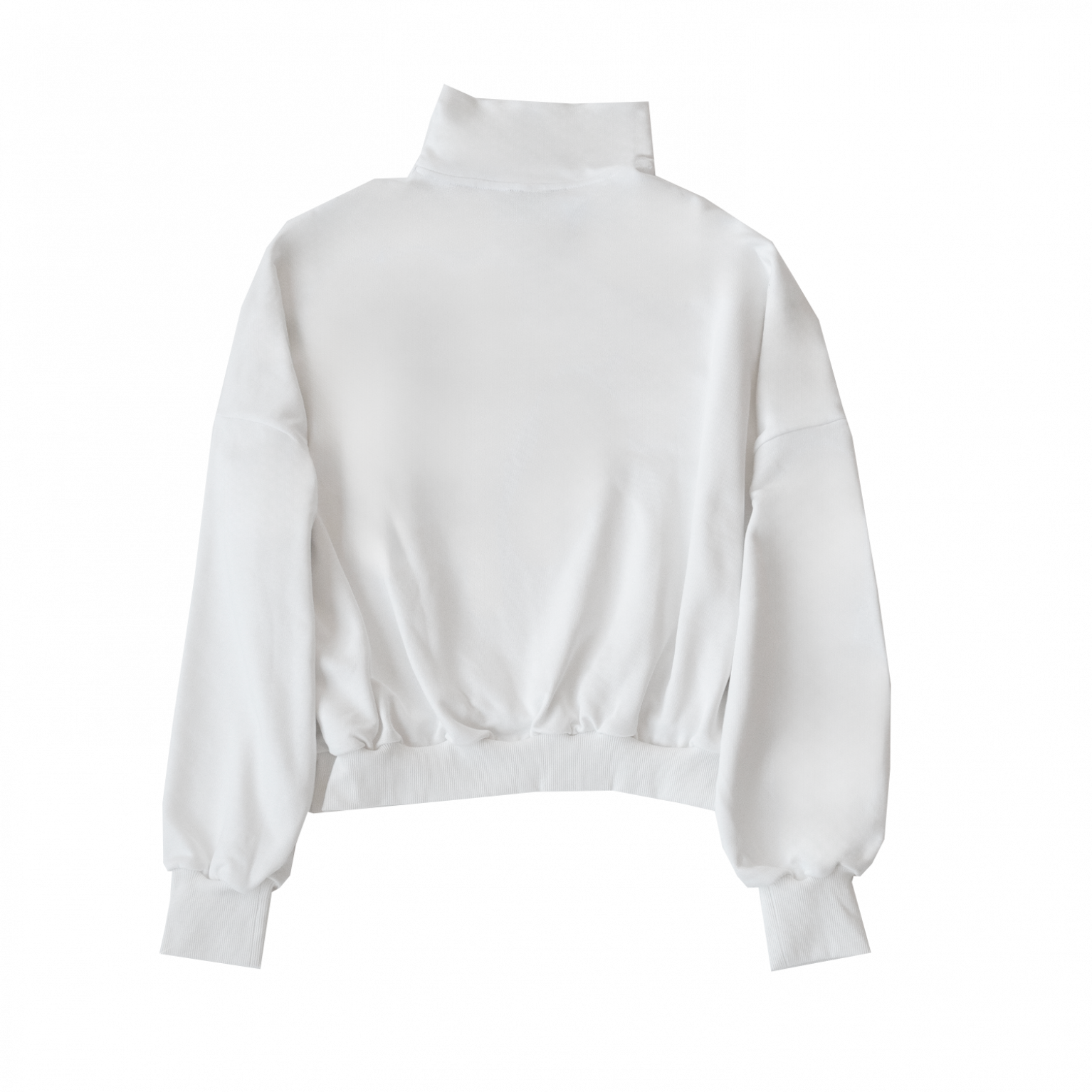 Sabe Paris Cotton 3D Logo Half-Zip White