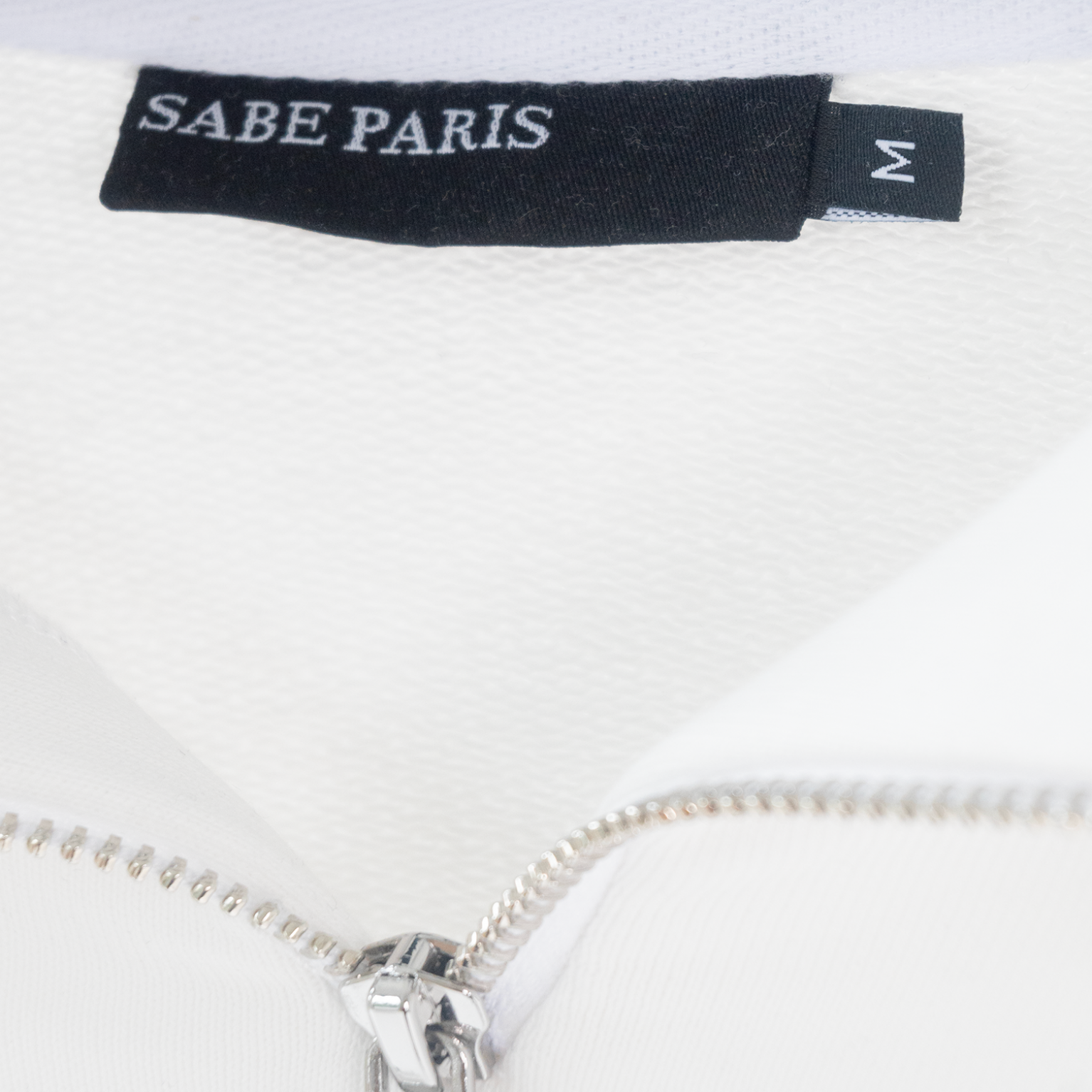 Sabe Paris Cotton 3D Logo Half-Zip White