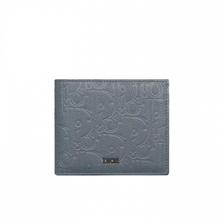 Dior Bifold Wallet Gravity Leather Deep Gray