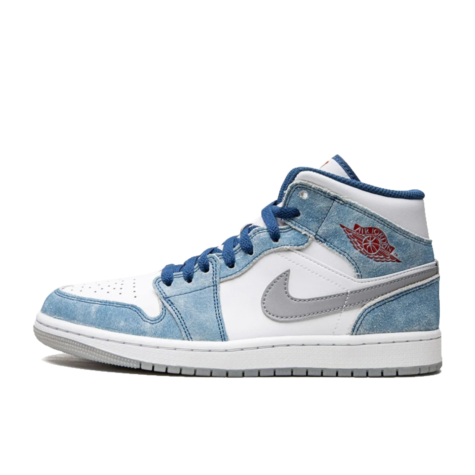 Кроссовки Air Jordan 1 Mid French Blue Fire Red
