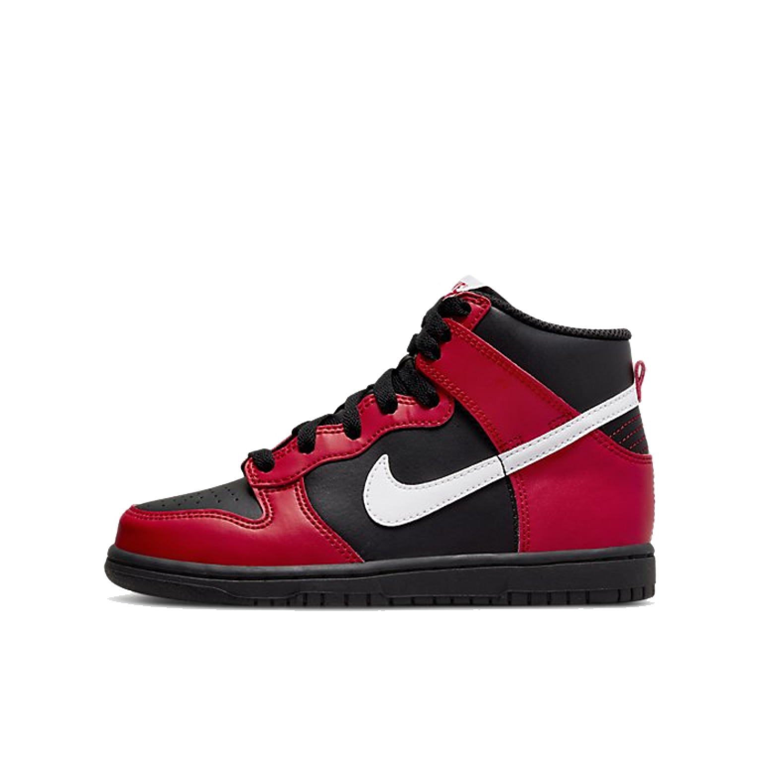 Кроссовки Nike Dunk High Black University Red White (PS) (Kids)