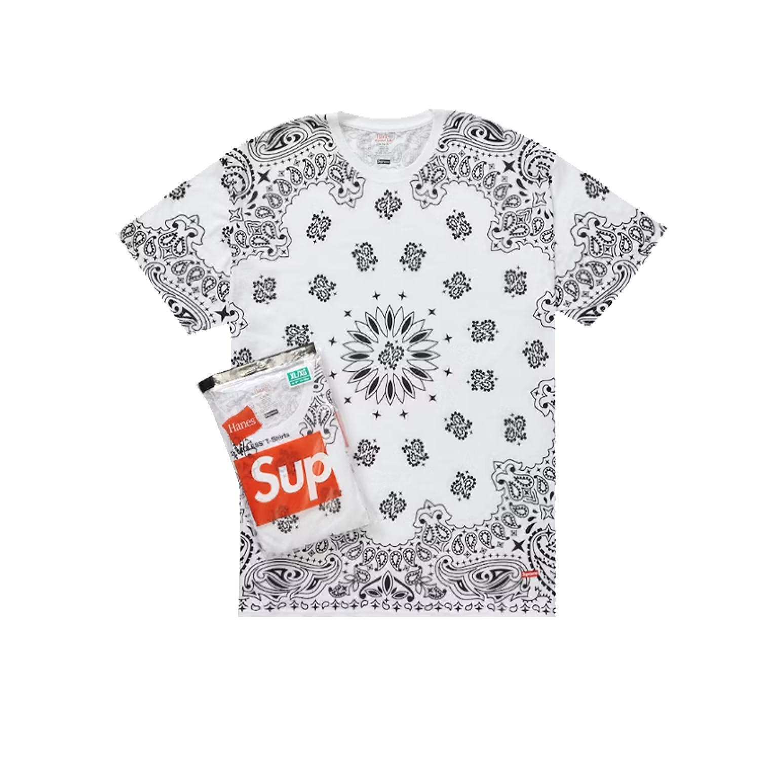 Supreme Hanes Bandana Tagless Tees White