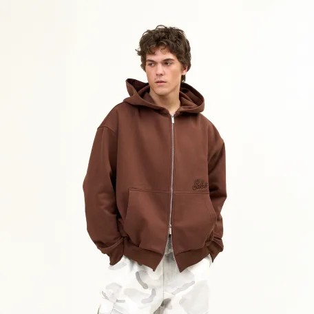 Зип-худи Sabe Paris Cotton 3D Logo Full-Zip Hoodie Brown
