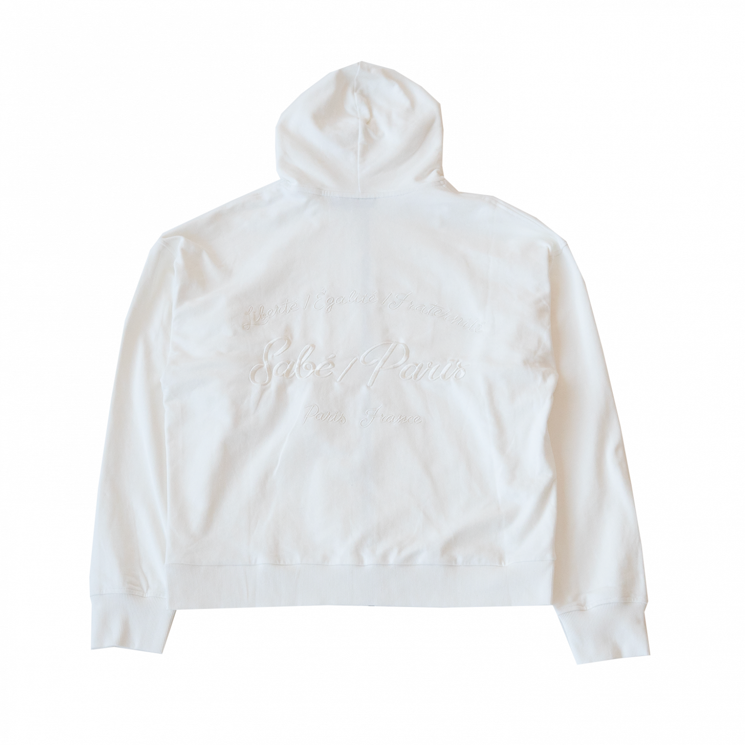 Sabe Paris Cotton 3D Logo Full-Zip Hoodie White