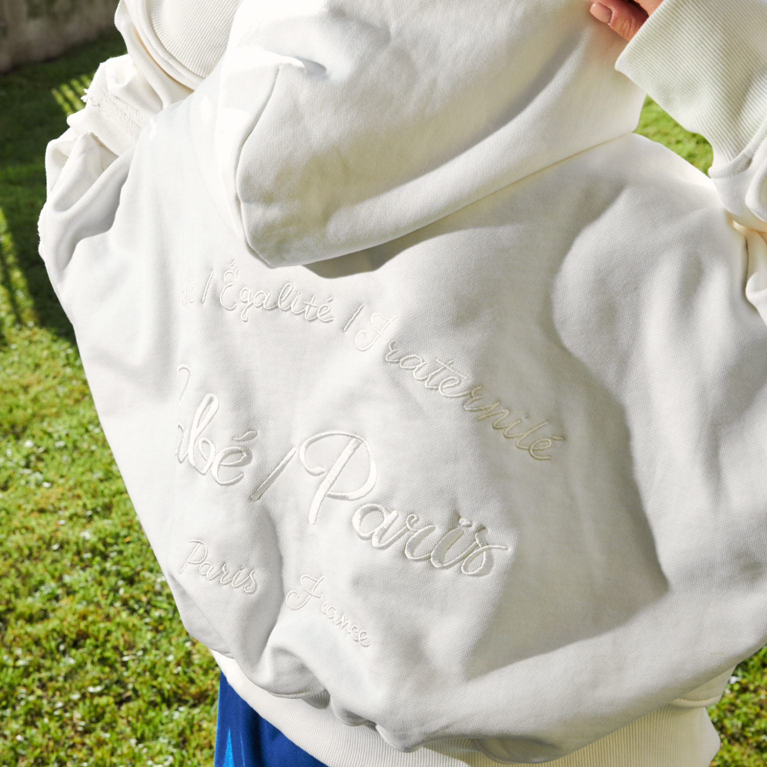 Sabe Paris Cotton 3D Logo Full-Zip Hoodie White