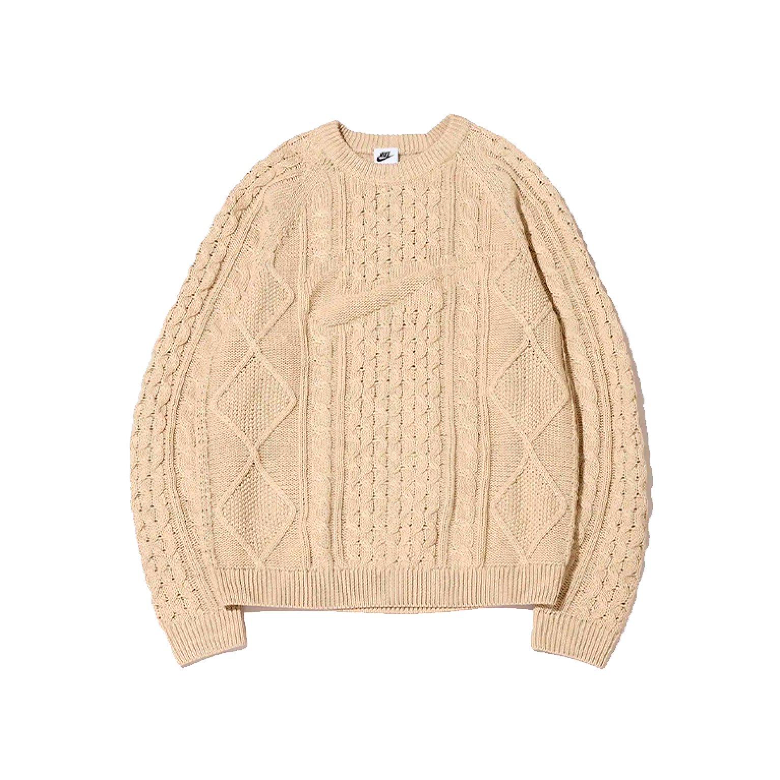 Nike Cable Knit Sweater Long Sleeve Rattan