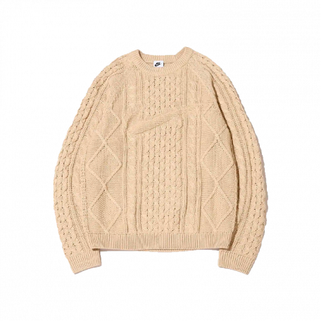 Nike Cable Knit Sweater Long Sleeve Rattan