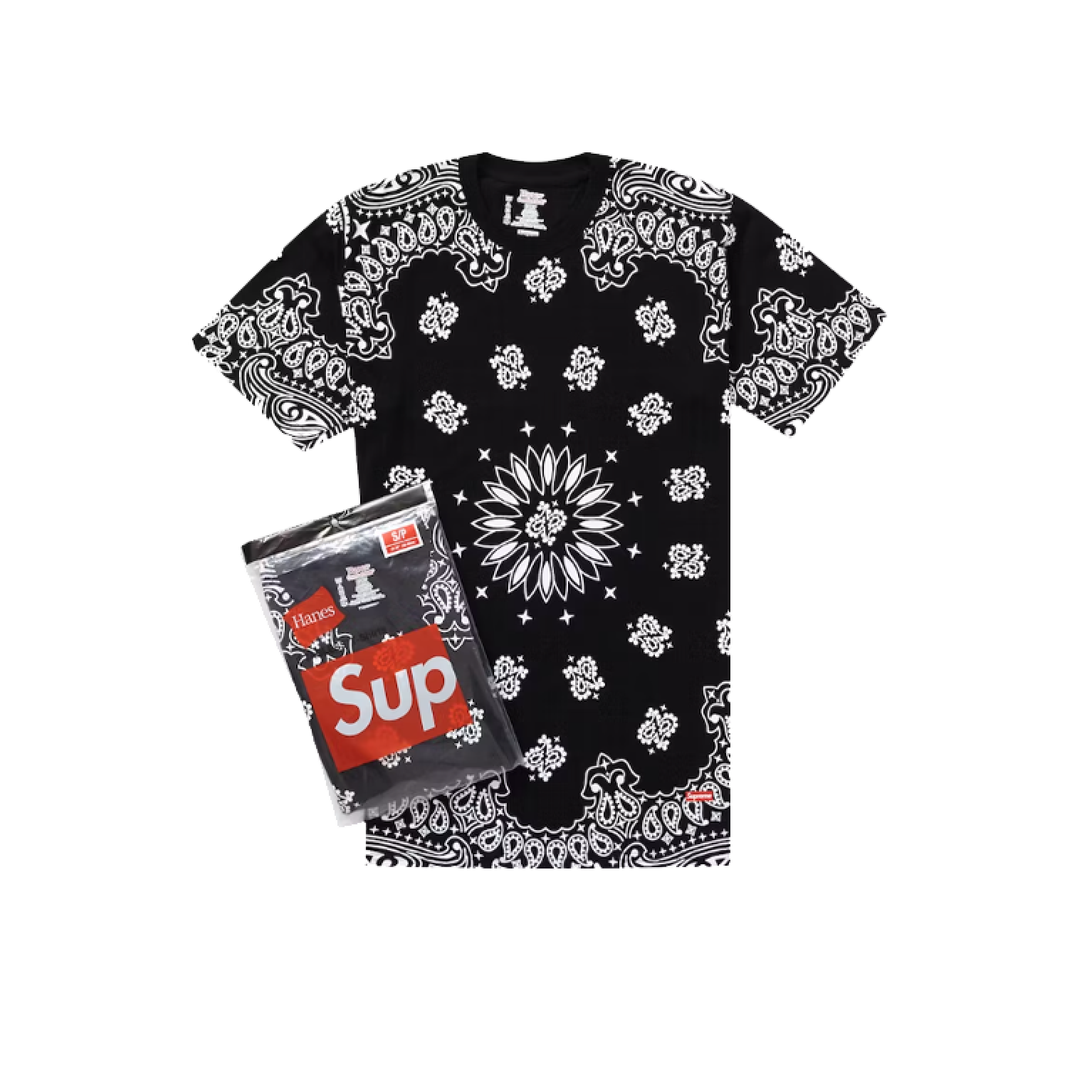 Supreme Hanes Bandana Tagless Tees  Black